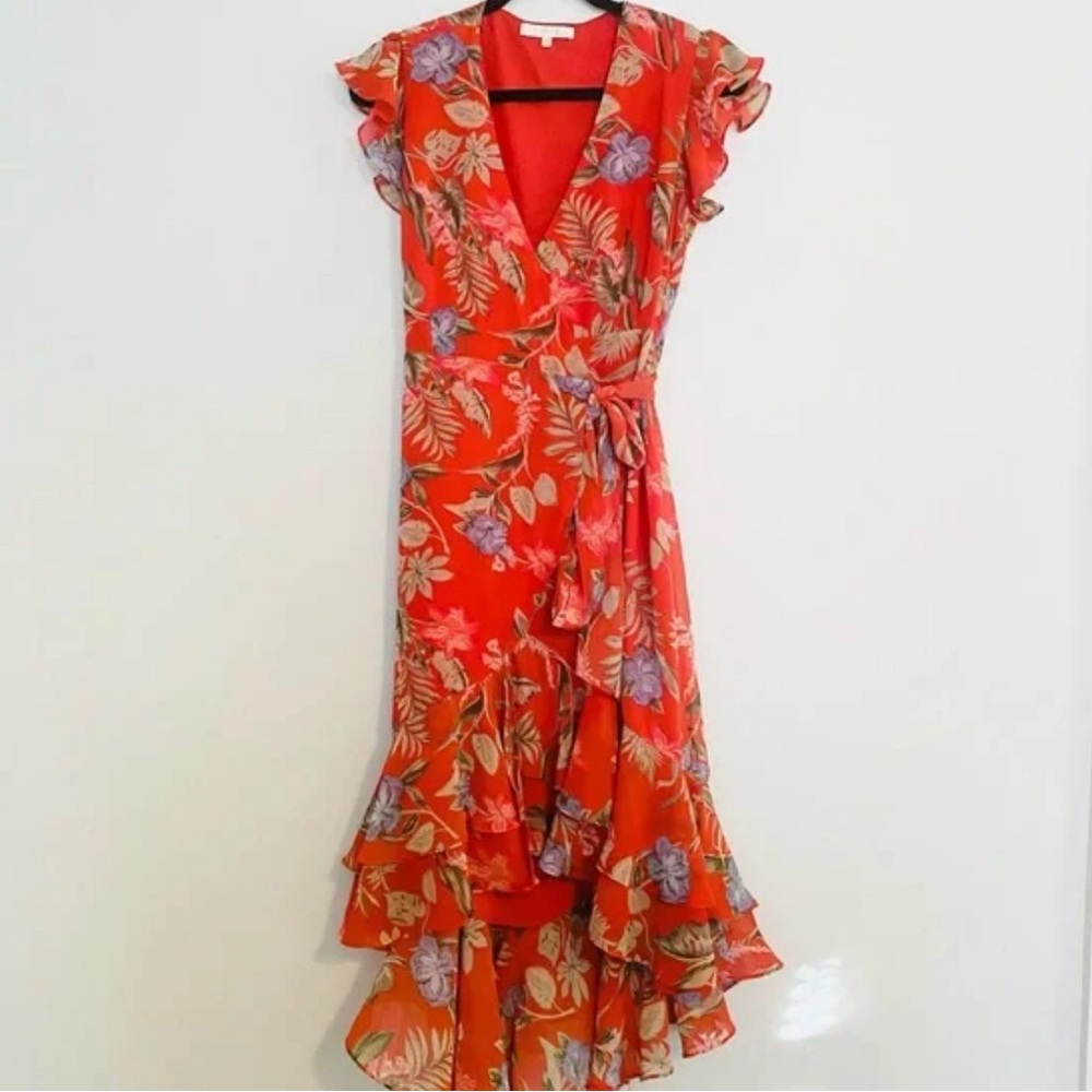 WAYF Floral Wrap Midi Summer Dress